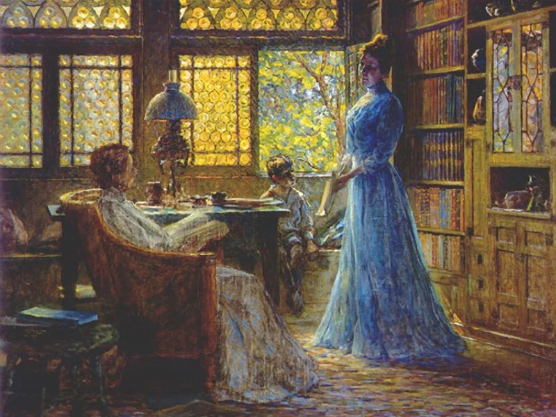 1851-John Ottis Adams - Scena d'interno con figure